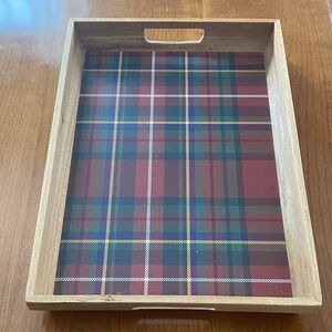 Plaid Wooden Serving Tray
